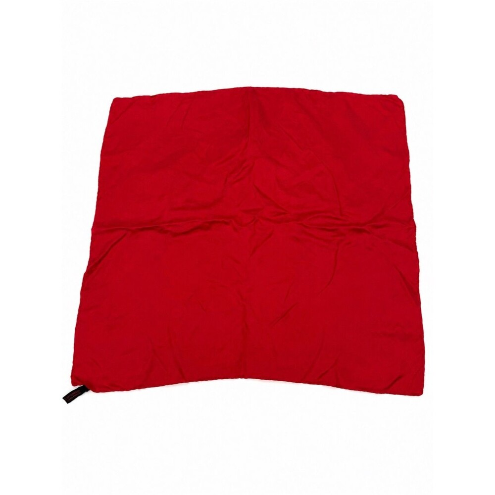 Unbranded Bright Red Silk Pocket Square Scarf Accessory Mens Vintage